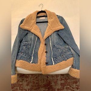 Free People Jean / Denim Jacket with Faux Fur - Women’s Size XS, Motto, Sherpa